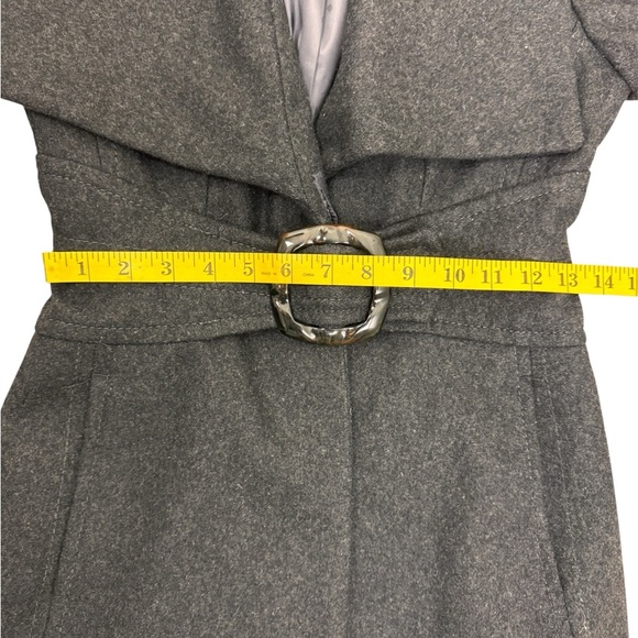 jessica simpson XS wool long black coat oversized collar fully lined - Picture 4 of 17